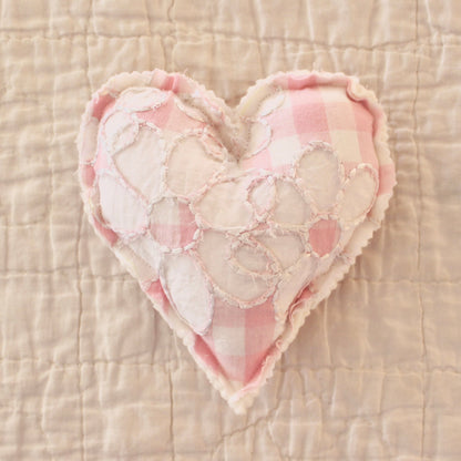 PINK EMBROIDERED CHECK HEARTS TRIO