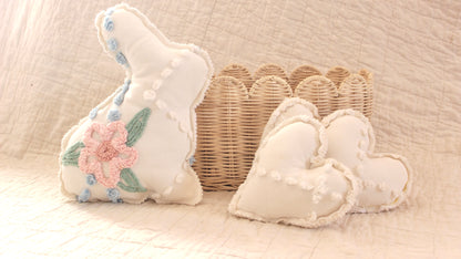 VINTAGE FLORAL CHENILLE BUNNY