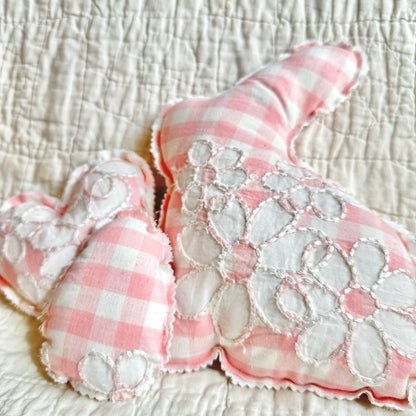 PINK EMBROIDERED CHECK EASTER TRIO