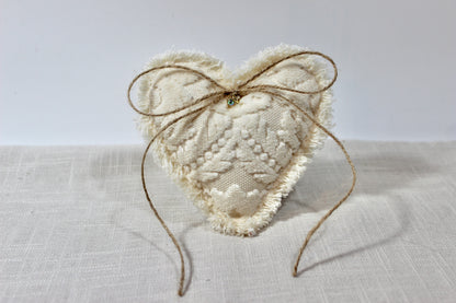 Vintage Chenille Plush Hearts Trio