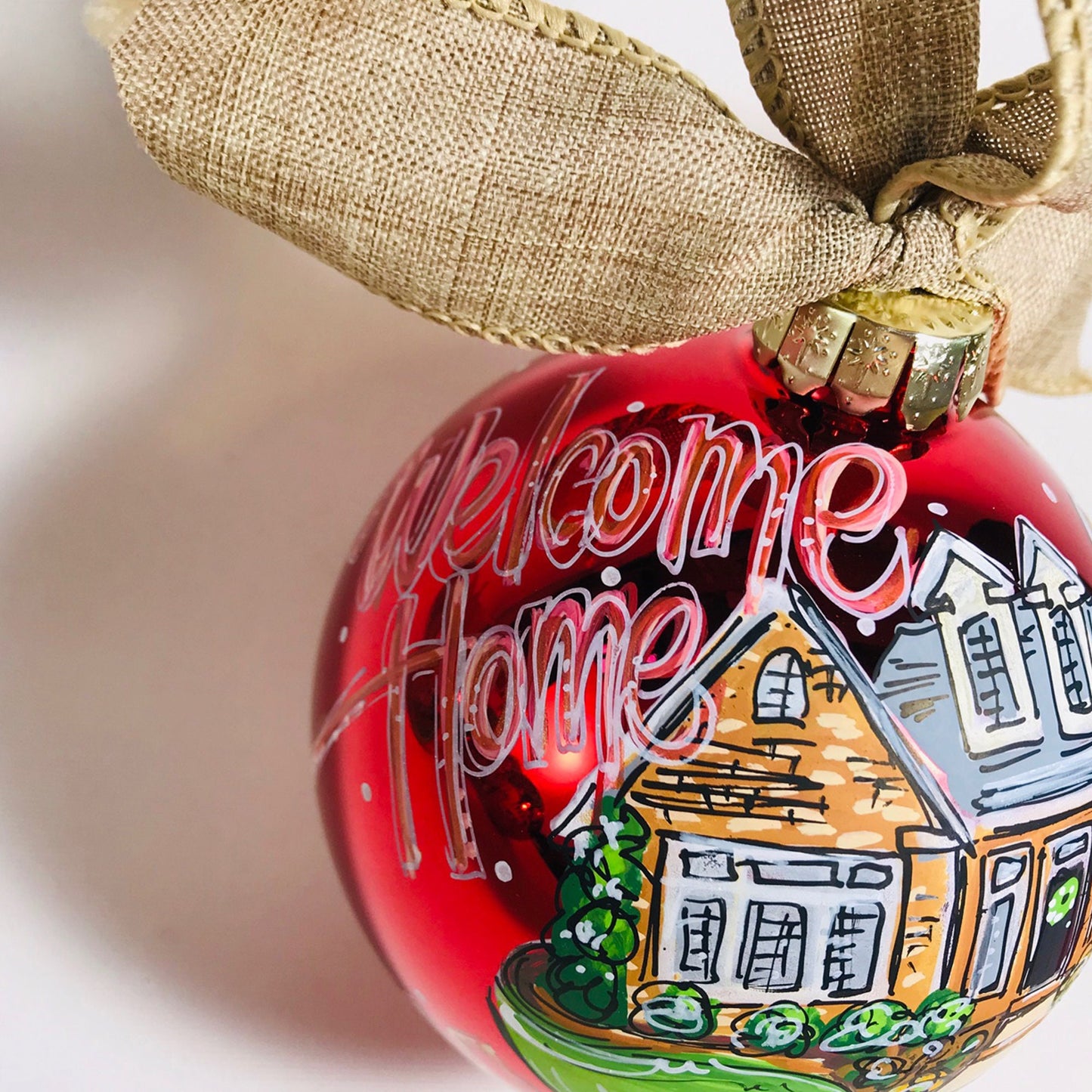 Realtor Gift, Personalized Ornament Home, Painted House Ornament