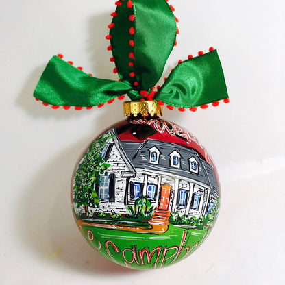 Realtor Gift, Personalized Ornament Home, Painted House Ornament