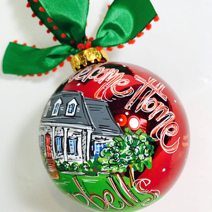 Realtor Gift, Personalized Ornament Home, Painted House Ornament