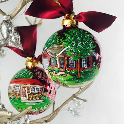 Realtor Gift, Personalized Ornament Home, Painted House Ornament