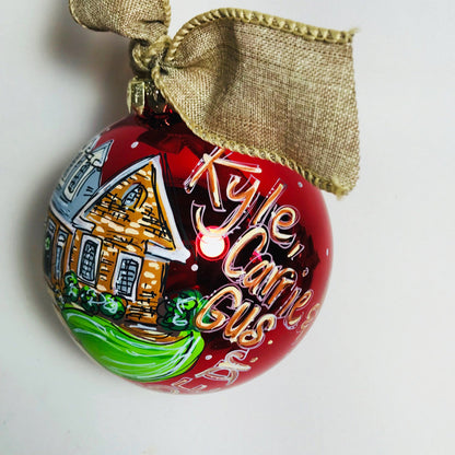 Realtor Gift, Personalized Ornament Home, Painted House Ornament