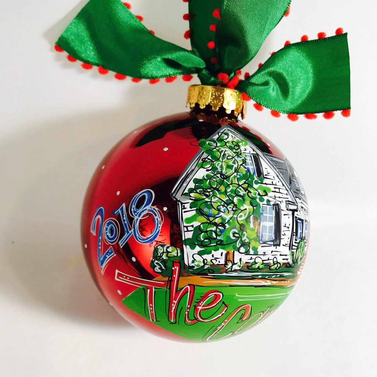 Realtor Gift, Personalized Ornament Home, Painted House Ornament