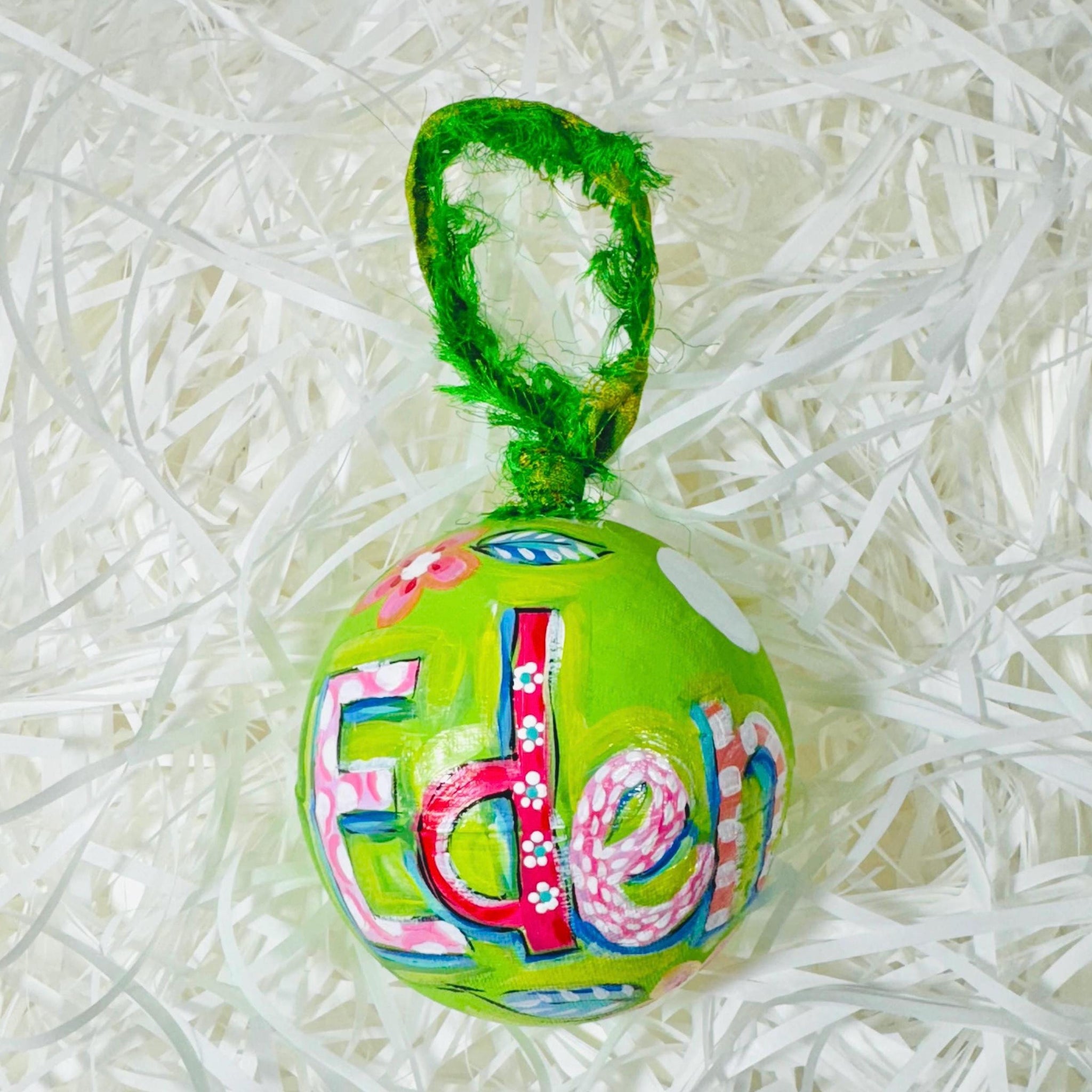 Hand painted, paper mache ornament