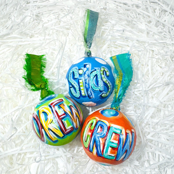 Hand painted, paper mache ornament