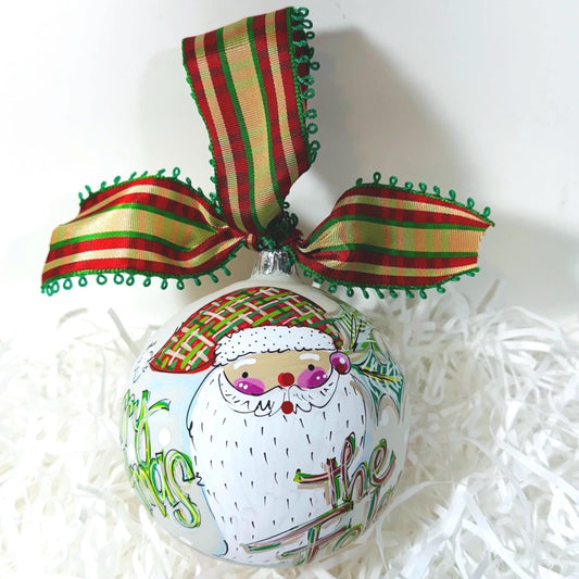 PLAID SANTA ORNAMENT