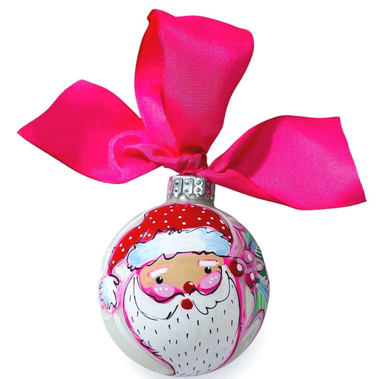 HOT PINK SANTA ORNAMENT