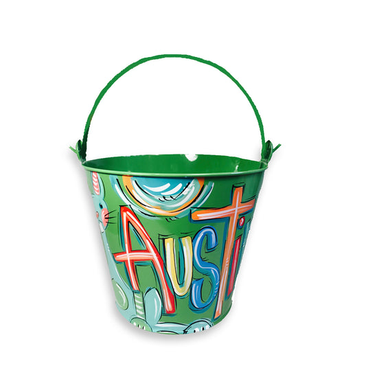 Personalized bucket for boys, room decor