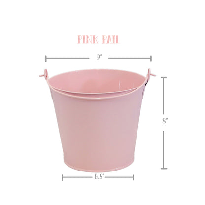 PAIL, PINK Bunny Metal Bucket